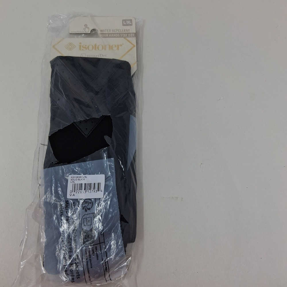 Isotoner Womens SmartTouch smartDri Water Repellent Gloves Black L/XL A30106